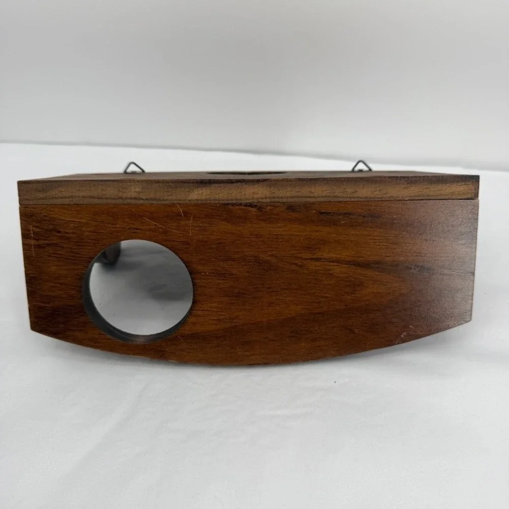 Wooden Heart‎ Cutout Wall Shelf Circular Hole on Bottom Country Rustic Granny